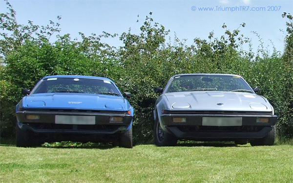 Two Triumph TR7s at the Tollemache, Harrington