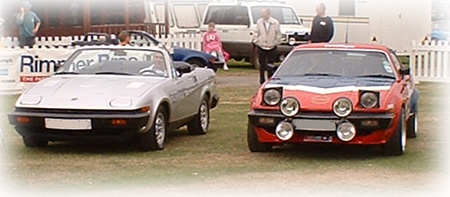A US Spec TR8 and a Rally replica in the parade ring